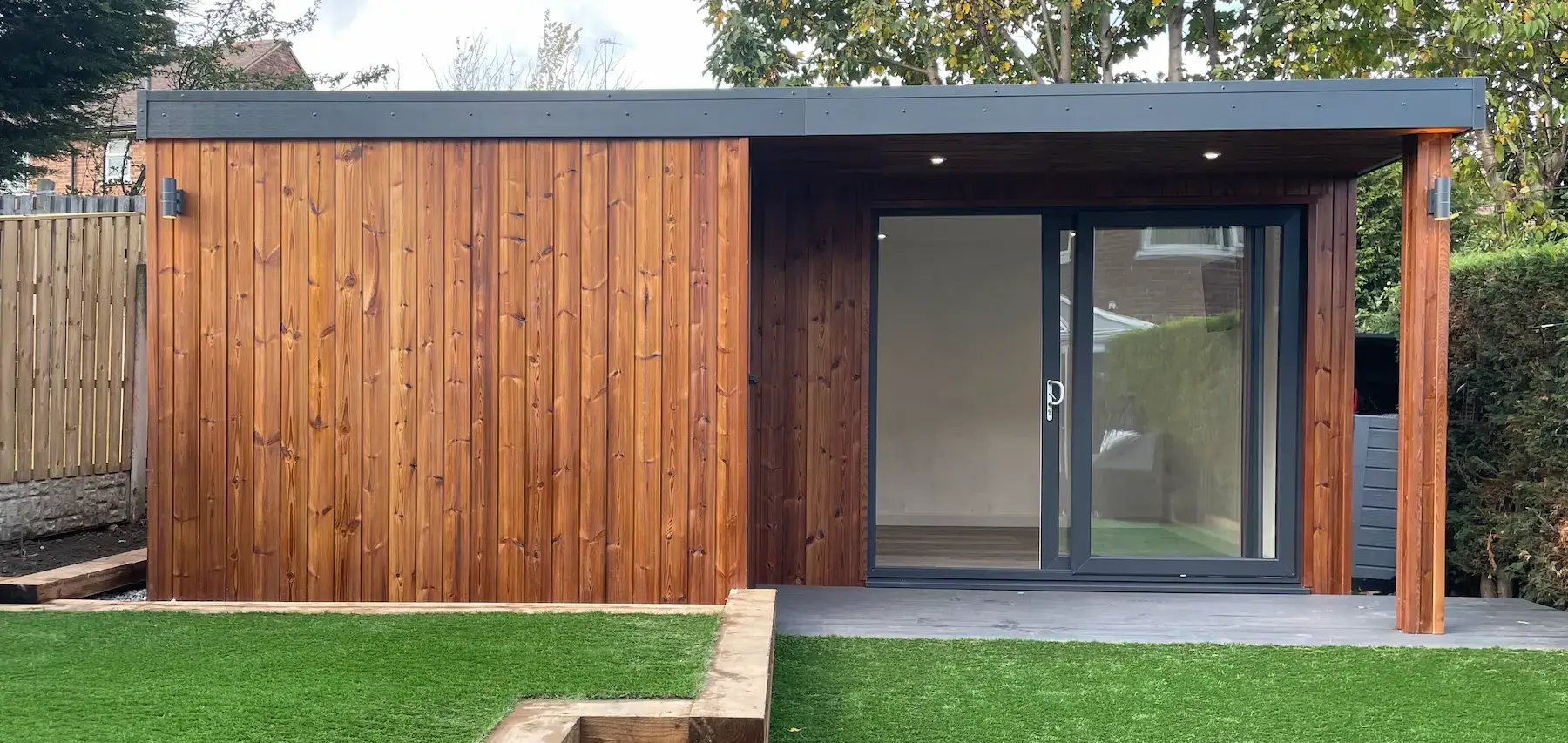 Cedar Clad garden room with canopy