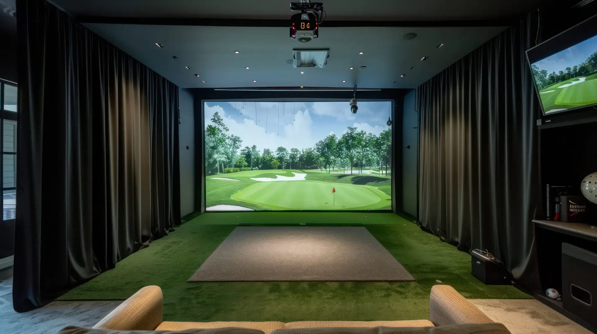 Heritage Garden Studios Golf Simulator RoomAdobeStock 871390613 scaled 1