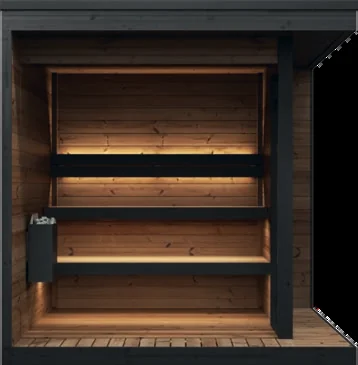 Minimalist wooden sauna interior design.